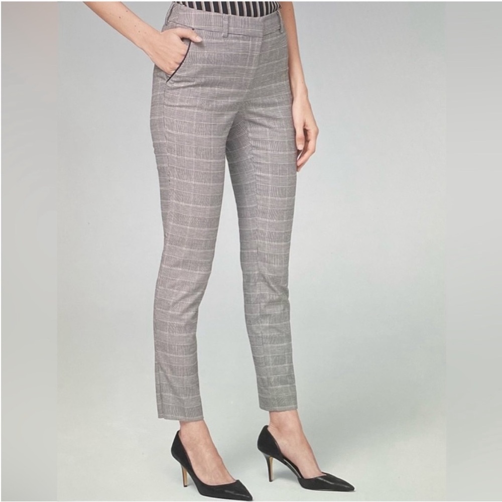 White House Black Market WHBM Plaid Slim Ankle Pants Size 8